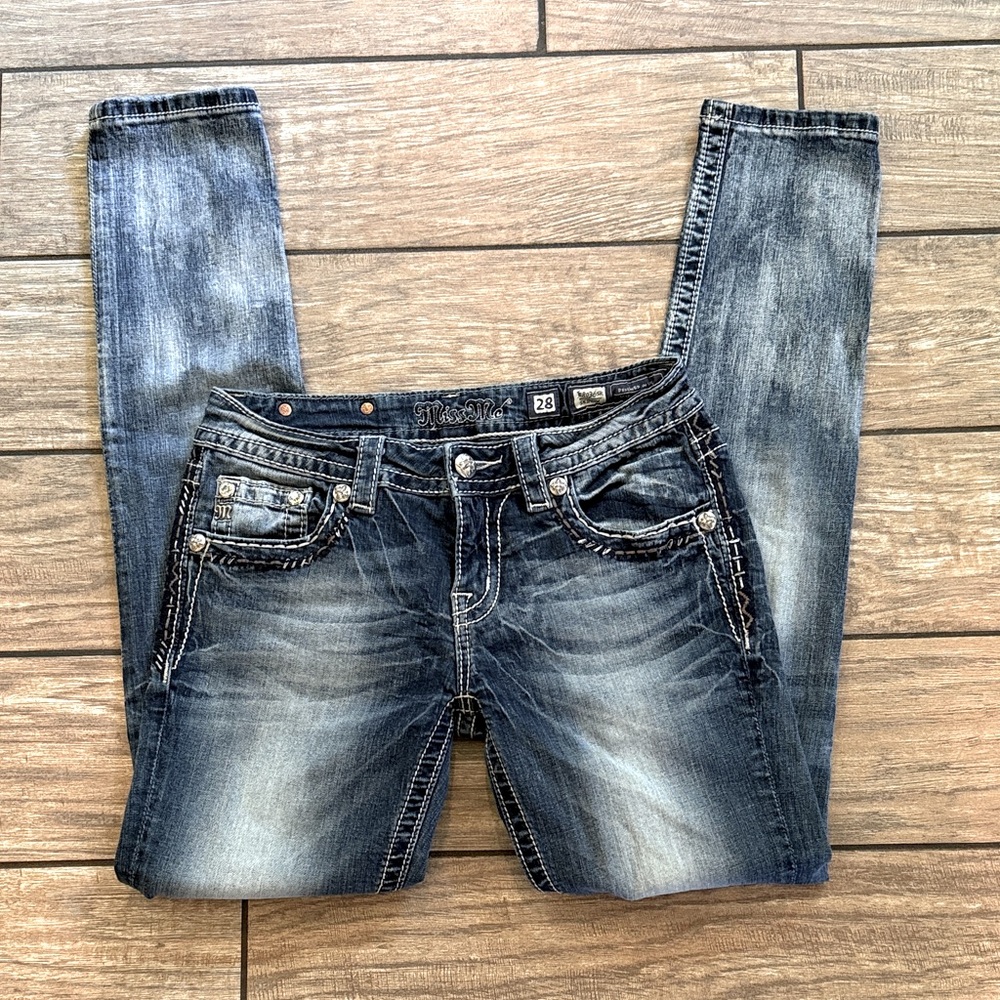 Miss Me Blue Skinny Jeans